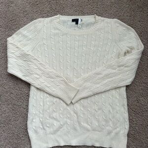 J. Crew Ivory Cable Knit Sweater